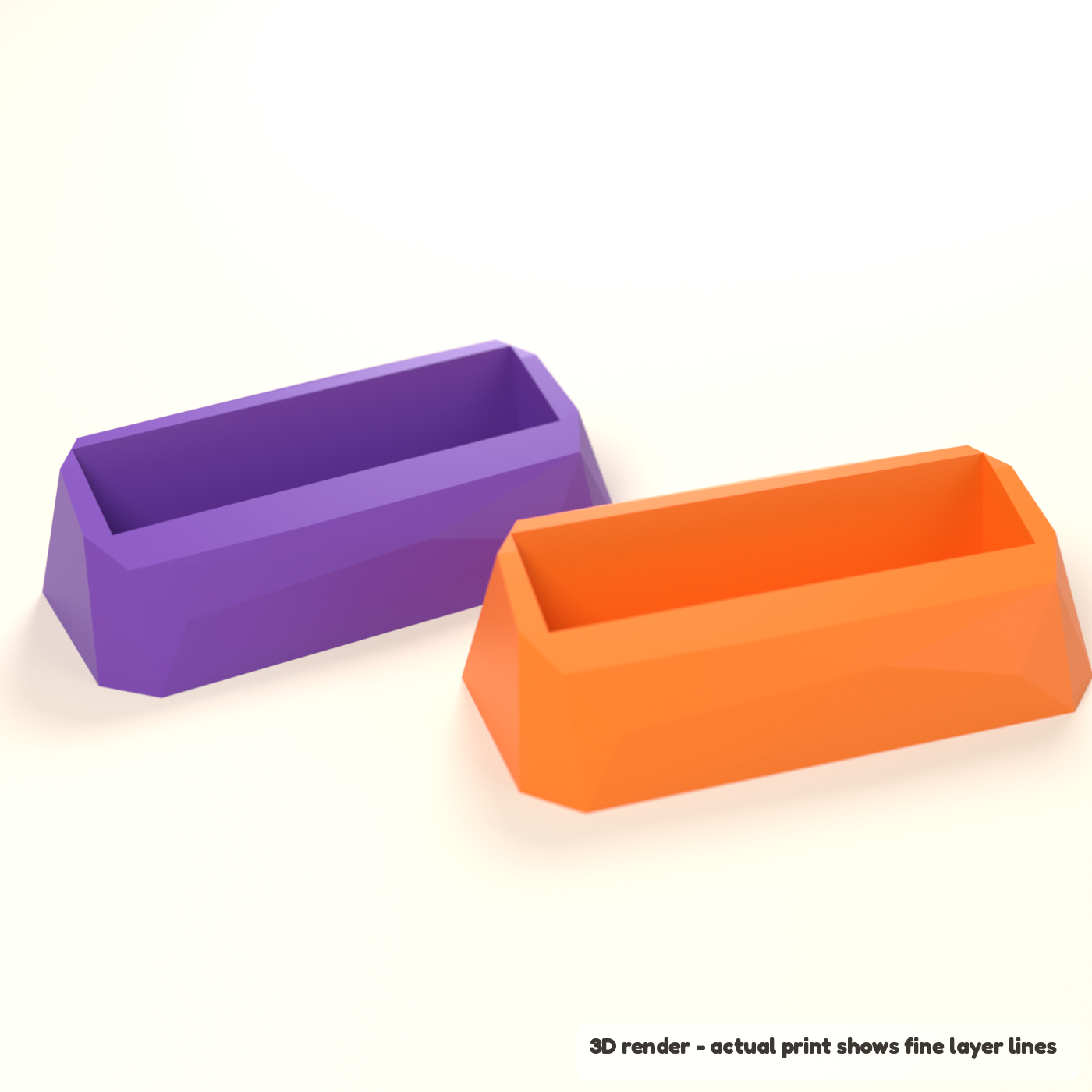 Faceted Business Card Holder for Desk - Low-Poly (3D render of the print file)