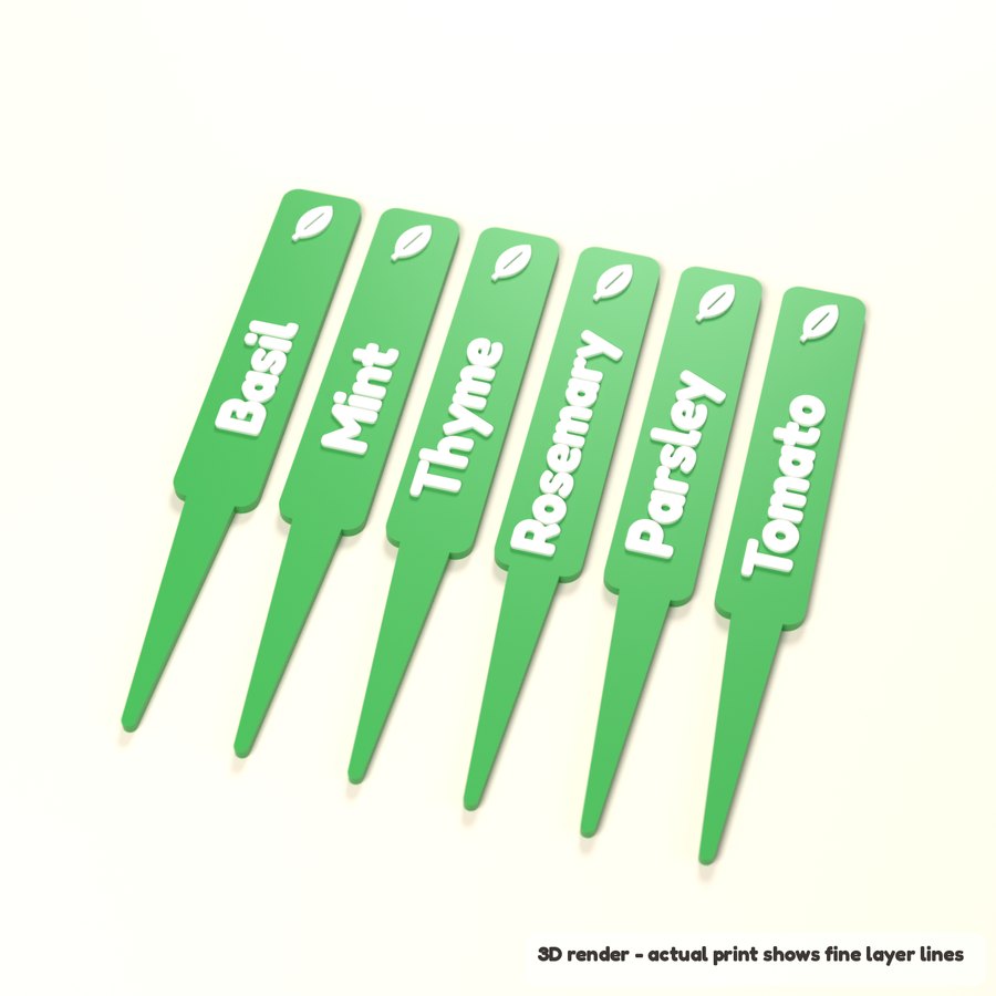Personalized Plant Markers - Set of 6 (3D render)