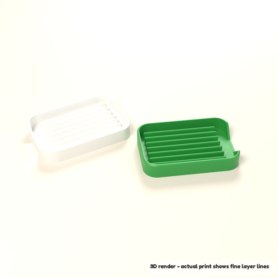 Self-Draining Soap Dish with Spout (3D render)