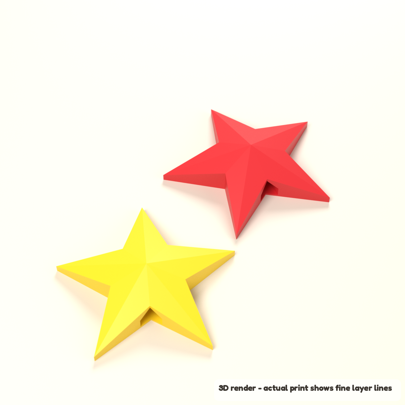 Faceted Star Christmas Tree Topper (3D render of the print file)